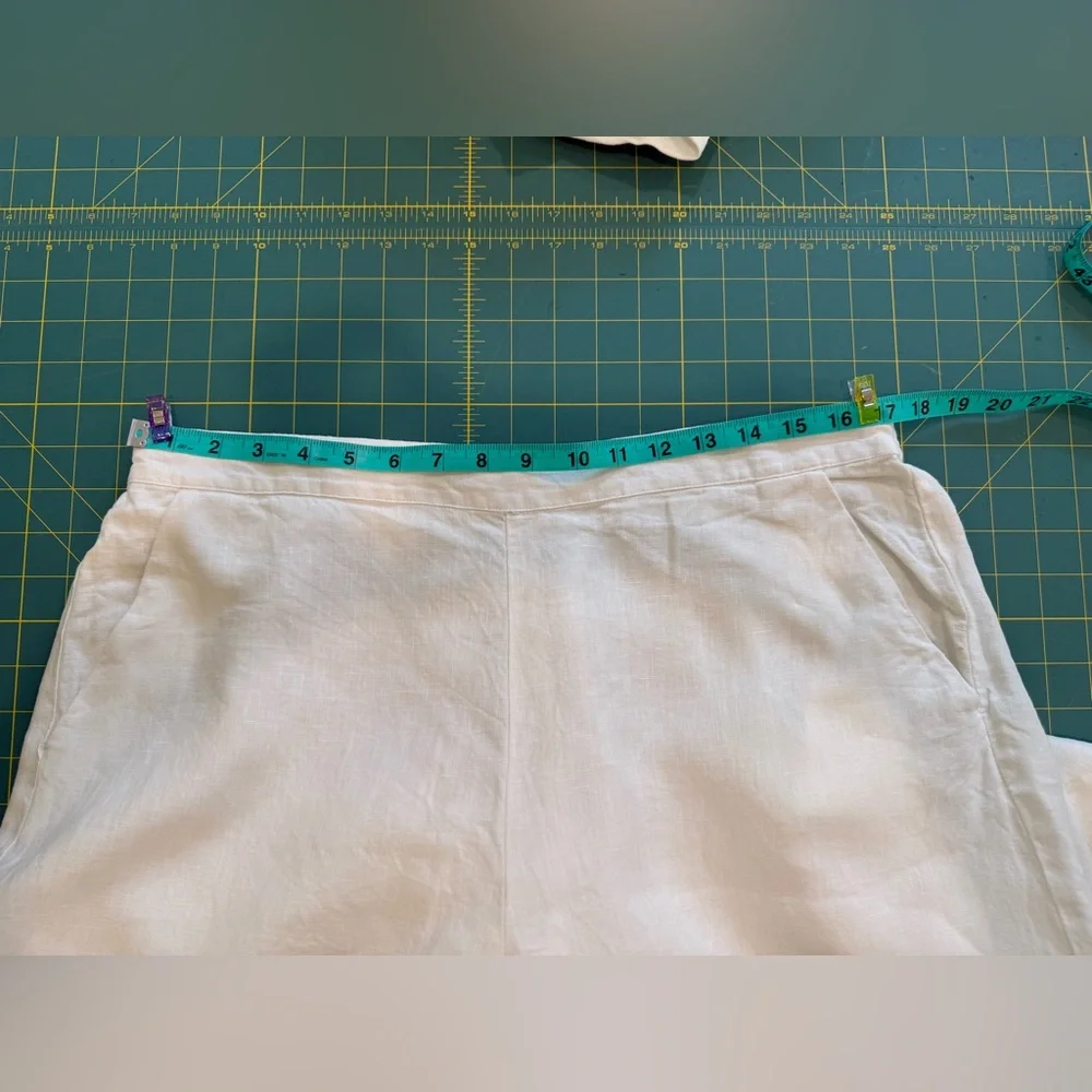 Summer = White Linen Wide-Leg Pants - Picture 4 of 7